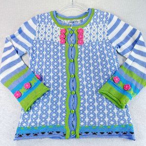 MISSLOOK Women M Novelty Bright Multicolor Springtime Easter Long Sleeve Sweater